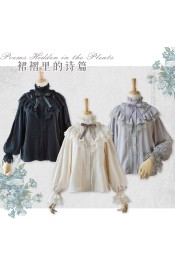 Surface Spell Poems Hidden In The Pleats Chiffon Blouse(Limited Pre-Order/3 Colours/Full Payment Without Shipping)
